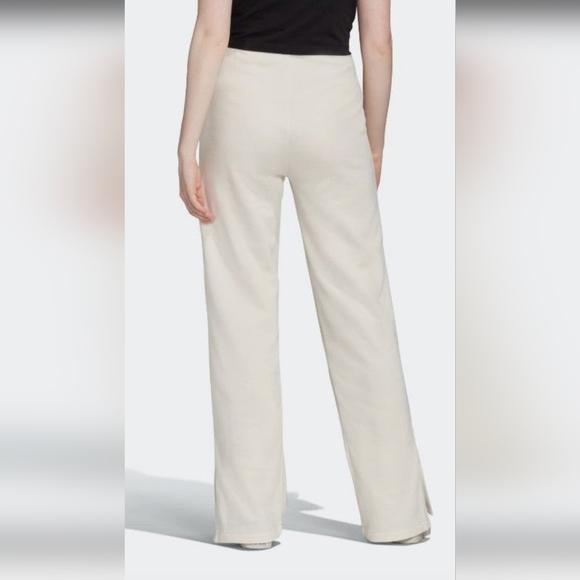 NWT 《 Adidas 》chalk white bling sweatpants y2k flare rhinestone slit hem XL - Picture 11 of 13